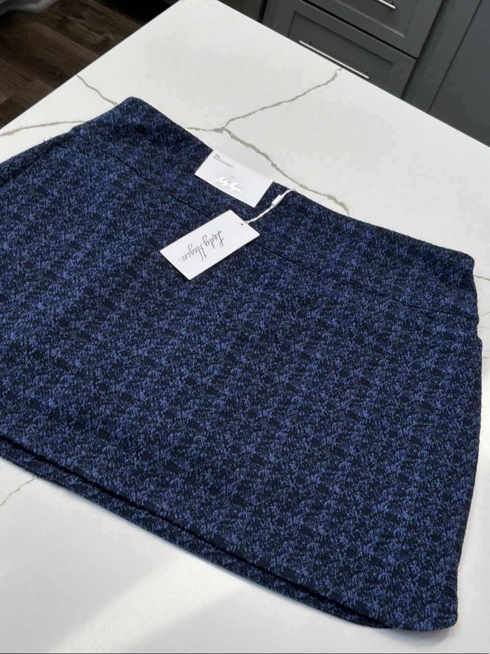NWT XXL Lady Hagen Dark Navy Textured Mini Skort Boucle Reg 70